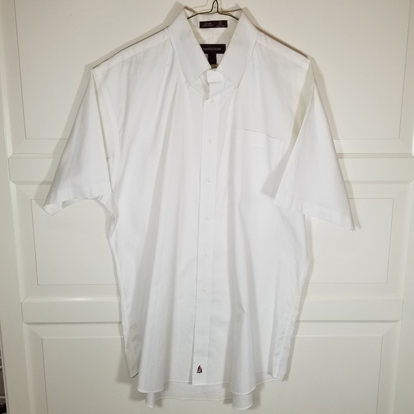 Nordstrom Smartcare White Short Sleeve Shirt 16 - Picture 5 of 16